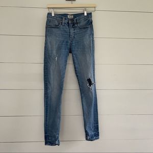 Madewell 9” High Rise Distressed Skinny Jeans